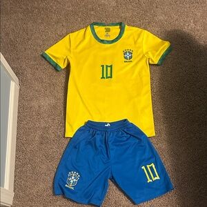 Pele Brazil Soccer Jersey Set - Yellow and Blue